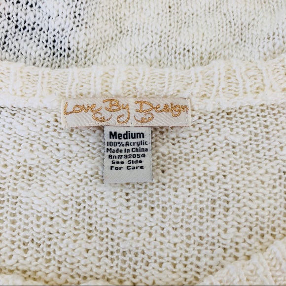 Love By Design lightweight cream cat sweater M - Picture 7 of 7